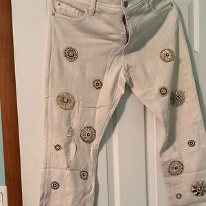 Anthropology - Women's Cream Jeans